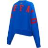 Pro Standard Womens NFL Wingspan Brushed Back French Terry Crewneck Sweatshirt(Royal Blue)