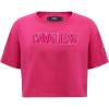 Pro Standard NBA Womens Womens NBA Classic Triple Pink Cotton Short Sleeve Boxy Tee(Beetroot Purple)