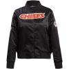 Pro Standard Womens NFL Kansas City Chiefs Classic Chenille Satin Jacket Black L