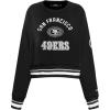 Pro Standard Womens NFL Pearls Brushed Back French Terry Crewneck Sweatshirt(Black)