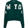 Pro Standard Womens NFL Wingspan Brushed Back French Terry Crewneck Sweatshirt(Forest Green)