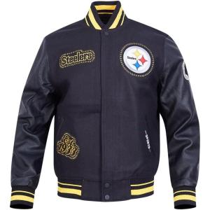 Mens NFL DIY Pick Stitch Varsity Jacket(Black)