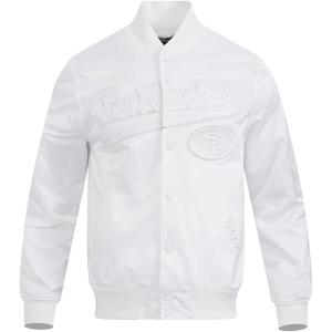 Mens NFL White Out Satin Jacket(White)
