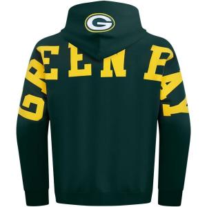 Mens NFL Wingspan Fleece Pull Over Hoodie(Green)