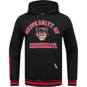 Pro Standard Mens College Classic Chenille Pull Over Hoodie(Black/Red/Black)