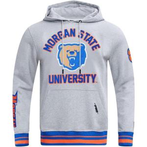 Pro Standard Mens College Classic Chenille Pull Over Hoodie(Heather Grey/Royal/Orange)
