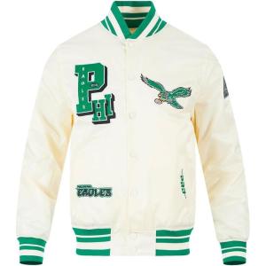 Pro Standard Mens NFL Best of Satin Jacket Royal(Eggshell/ Kelly Green)