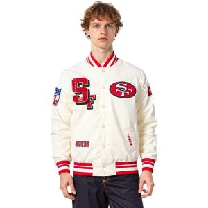 Pro Standard Mens NFL Best of Satin Jacket Royal(Eggshell/ Red)
