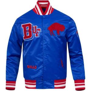 Pro Standard Mens NFL Best of Satin Jacket Royal(Royal Blue/Red)