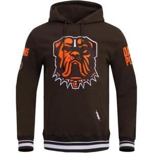 Pro Standard Mens NFL Mash Up Brushed Back French Terry Pull Over Hoodie(Brown)
