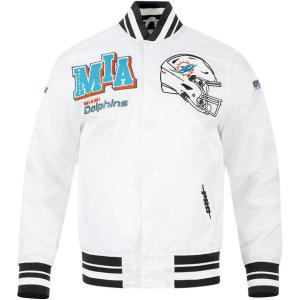 Pro Standard Mens NFL Mash Up Satin Jacket(White)