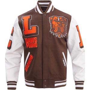 Pro Standard Mens NFL Mash Up Varsity Jacket(Brown)