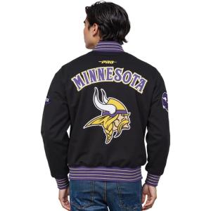 Pro Standard Mens NFL Pro Game Day Jacket Double Knit Jacket(Black/Purple/Yellow)