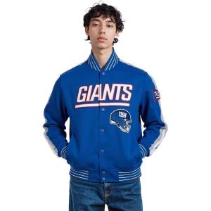 Pro Standard Mens NFL Pro Game Day Jacket Double Knit Jacket(Dodger Blue/Silver/White)
