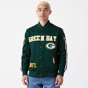 Pro Standard Mens NFL Pro Game Day Jacket Double Knit Jacket(Forest Green/Black/White)