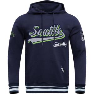 Pro Standard Mens NFL Script Tail Brushed Back French Terry Pull Over Hoodie(Midnight Navy)