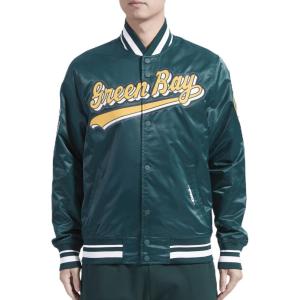 Pro Standard Mens NFL Script Tail Satin Jacket(Green)