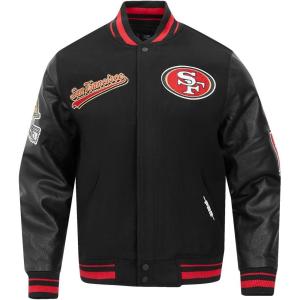 Pro Standard Mens NFL Script Tail Varsity Jacket(Black)