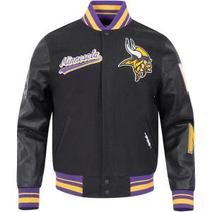 Pro Standard Mens NFL Script Tail Varsity Jacket(Black/Purple)