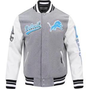 Pro Standard Mens NFL Script Tail Varsity Jacket(Grey)