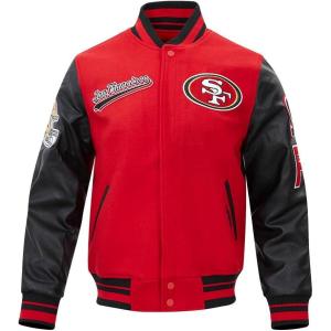 Pro Standard Mens NFL Script Tail Varsity Jacket(Red)