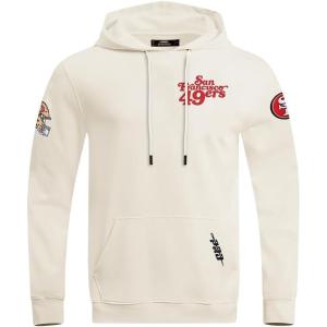 Pro Standard Mens NFL Souvenir Brushed Back French Terry Pull Over Hoodie(Off-white)