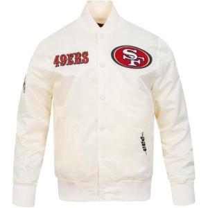 Pro Standard Mens NFL Souvenir Satin Jacket(Off-white)