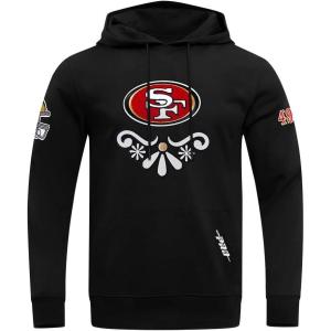 Pro Standard Mens NFL Sugar Skull Brushed Back French Terry Pull Over Hoodie(Black)