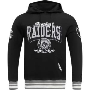 Pro Standard Mens NFL Team Badge Brushed Back French Terry Pull Over Hoodie(Black)