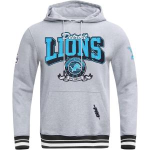 Pro Standard Mens NFL Team Badge Brushed Back French Terry Pull Over Hoodie(Grey)