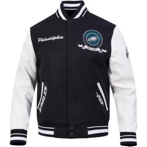 Pro Standard Mens NFL Team Badge Varsity Jacket(PHILADELPHIA EAGLES)
