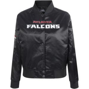 Pro Standard Womens NFL Atlanta Falcons Classic Chenille Satin Jacket Black M