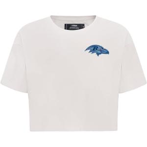 Pro Standard Womens NFL Baltimore Ravens Varsity Blues Short Sleeve Boxy Tee Linen S