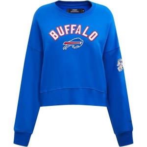 Pro Standard Womens NFL Classic Chenille Brushed Back French Terry Crewneck Sweatshirt(Royal Blue)