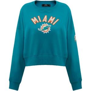 Pro Standard Womens NFL Classic Chenille Brushed Back French Terry Crewneck Sweatshirt(Teal)