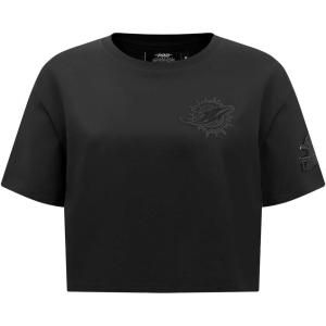 Pro Standard Womens NFL Classic Triple Black Cotton Short Sleeve Boxy Tee(Triple Black)
