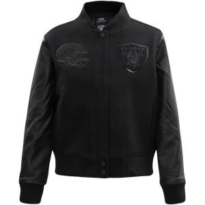 Pro Standard Womens NFL Classic Triple Black Varsity Jacket(Black)