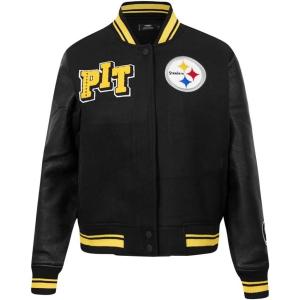 Pro Standard Womens NFL Mash Up Varsity Jacket(Black/Yellow)