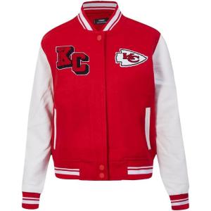 Pro Standard Womens NFL Mash Up Varsity Jacket(Red/White)