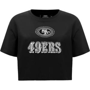 Pro Standard Womens NFL Pearls Short Sleeve Boxy Tee(Black)