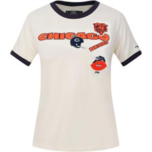 Pro Standard Womens NFL Retro Cascade Short Sleeve Slim Tee(Eggshell/ Midnight Navy)