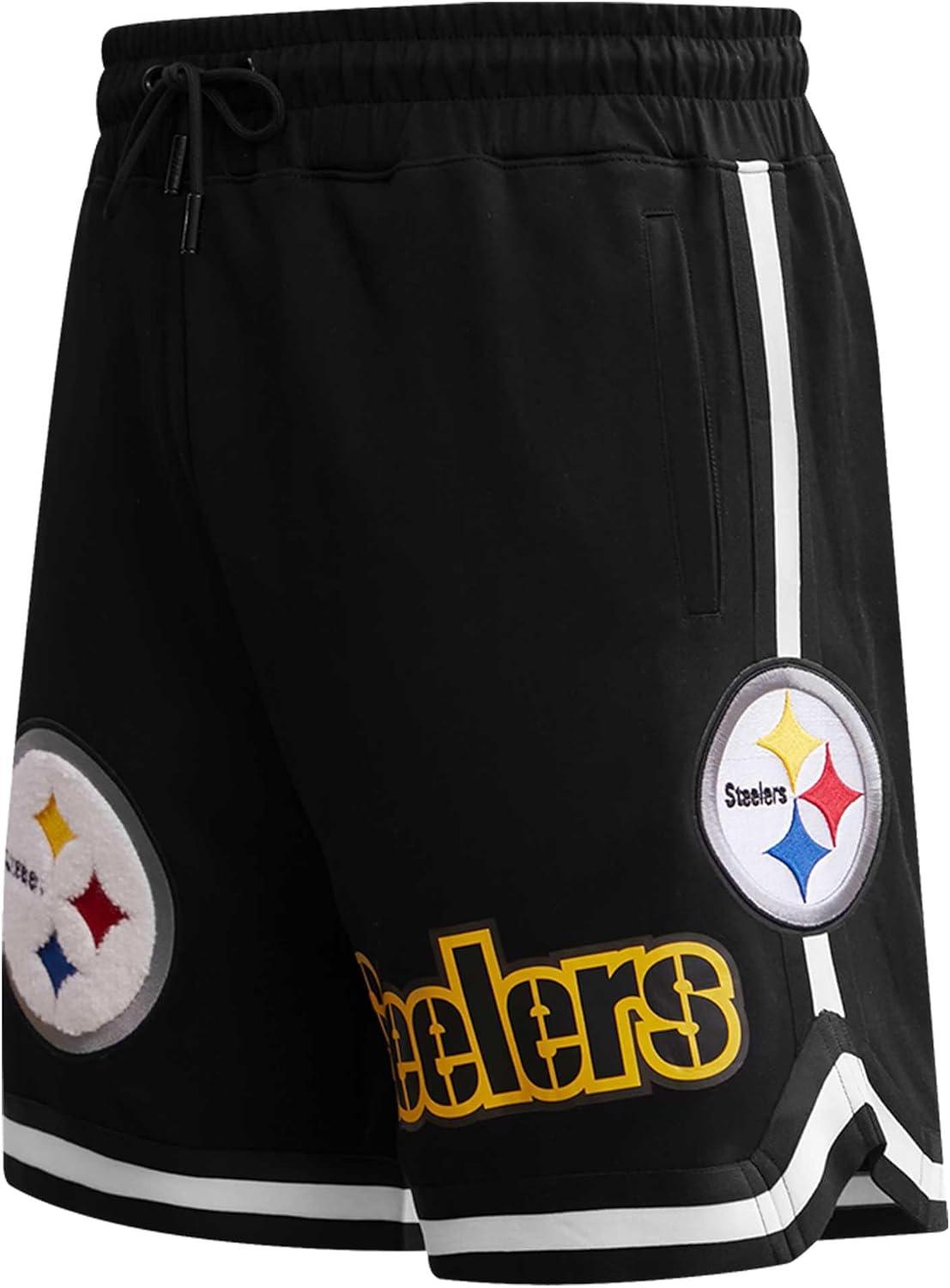 imageMens NFL Classic Chenille Cotton Double Knit ShortPittsburgh Steelers Black