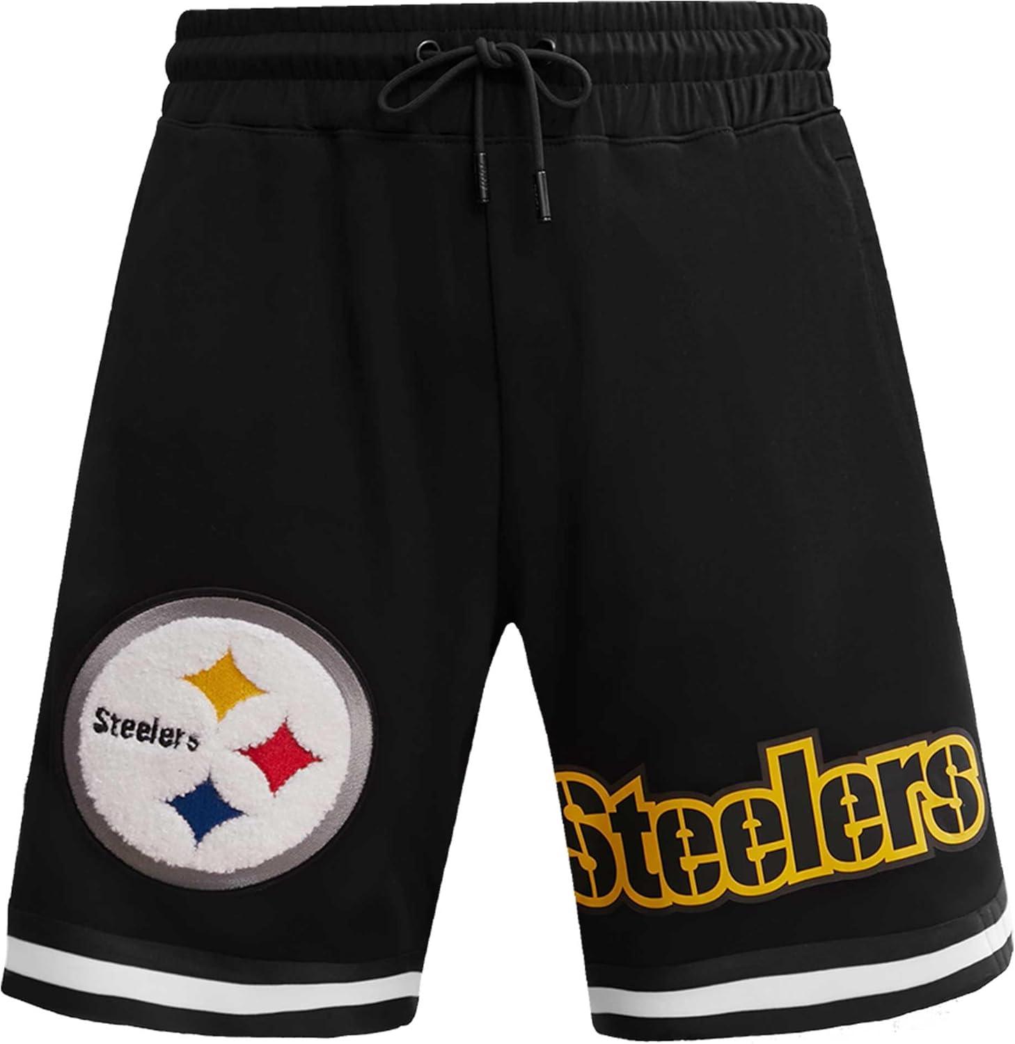 imageMens NFL Classic Chenille Cotton Double Knit ShortPittsburgh Steelers Black