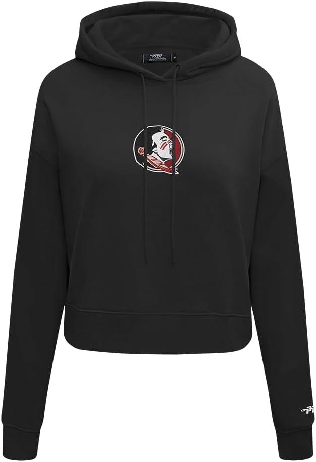 imagePRO STANDARD Womens College Wingspan Brushed Back French Terry Cropped Pullover HoodieBlack