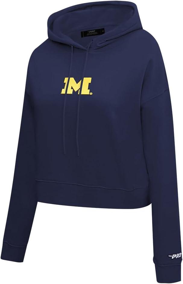 imagePRO STANDARD Womens College Wingspan Brushed Back French Terry Cropped Pullover HoodieMidnight Navy