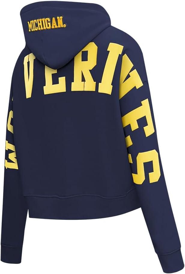 imagePRO STANDARD Womens College Wingspan Brushed Back French Terry Cropped Pullover HoodieMidnight Navy
