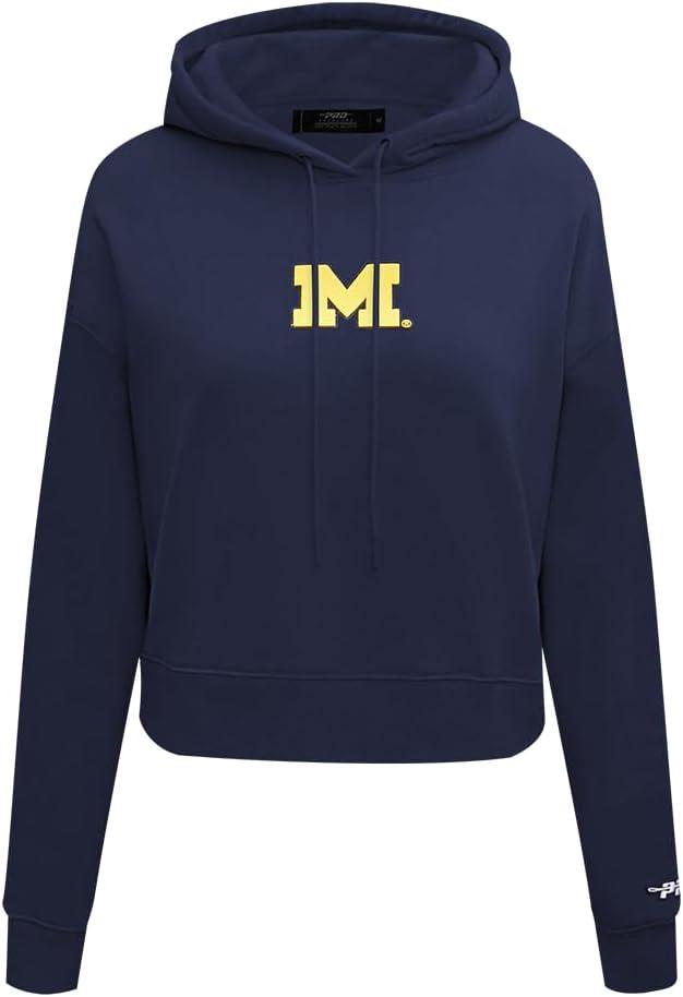 imagePRO STANDARD Womens College Wingspan Brushed Back French Terry Cropped Pullover HoodieMidnight Navy