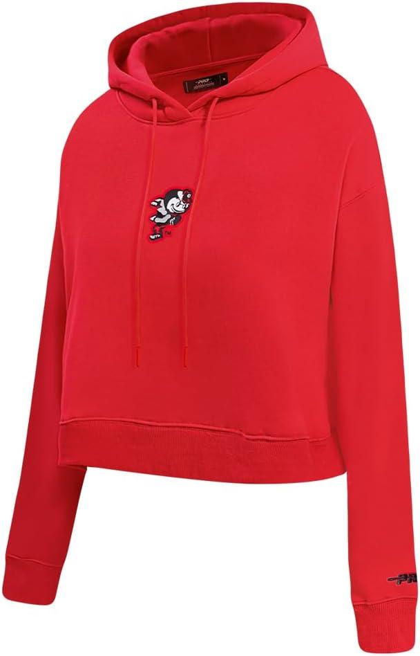 imagePRO STANDARD Womens College Wingspan Brushed Back French Terry Cropped Pullover HoodieRed
