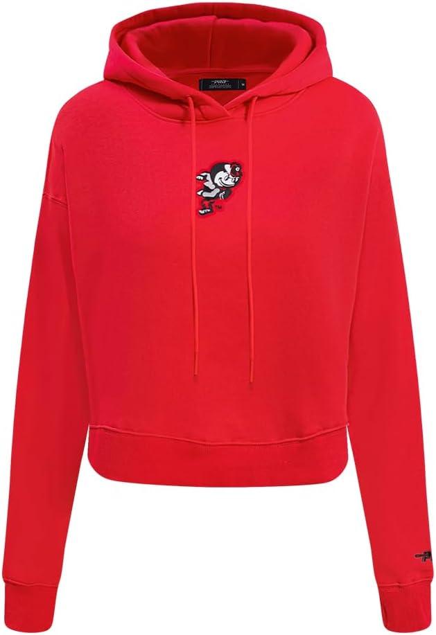 imagePRO STANDARD Womens College Wingspan Brushed Back French Terry Cropped Pullover HoodieRed