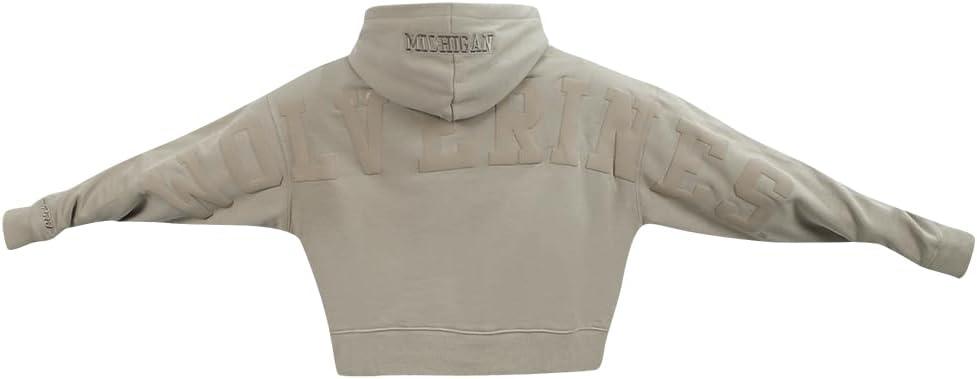 imagePRO STANDARD Womens College Wingspan Brushed Back French Terry Cropped Pullover HoodieTaupe